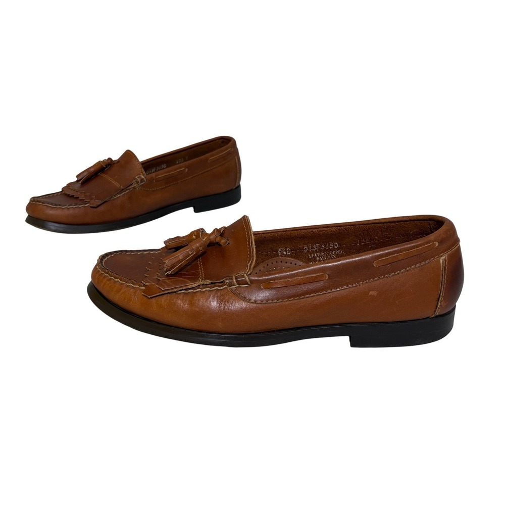 G.H. Bass Mens Tassel Loafers 9.5 Brown Leather VTG Kiltie Slip On Shoes Preppy